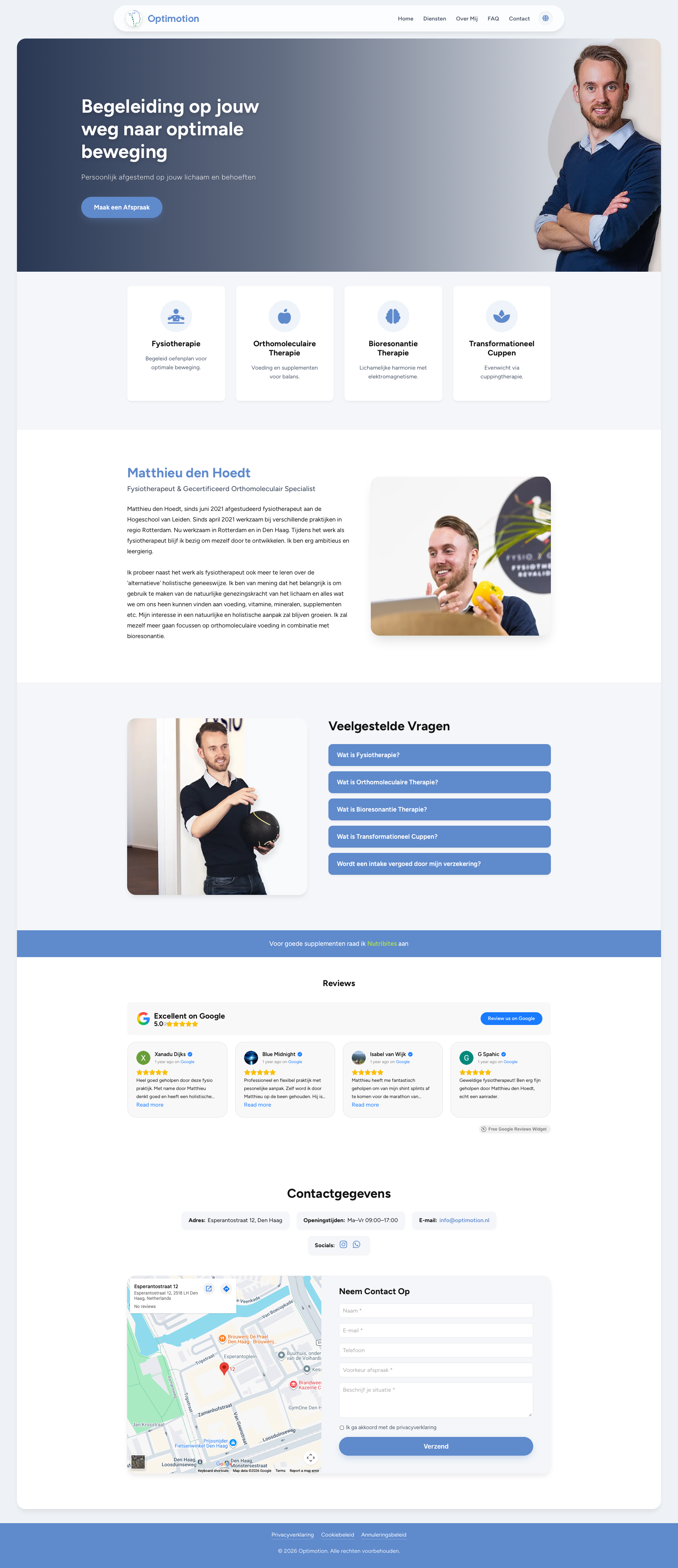 Optimotion website screenshot